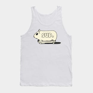 Sup gerbil on a skateboard text Tank Top